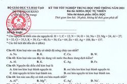 Đề thi môn Hóa học tốt nghiệp THPT quốc gia năm 2021