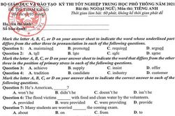 Đề thi đáp án môn Tiếng Anh THPT 2021