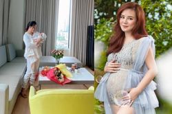 Vy Oanh tháng 3 khoe bầu 8 tháng nhưng đến tháng 7 mới sinh, có thai tận 1 năm?