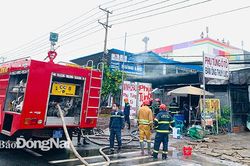 Cháy cửa hàng phụ tùng Ô tô tại huyện Thống Nhất