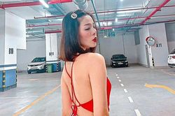 Diện áo yếm với chiếc dây hờ hững mỏng manh, Lệ Quyên khiến nhiều người lo lắng
