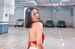 Không chỉ mỗi vòng 3, Lệ Quyên còn rất thích khoe lưng trần với style kiệm vải