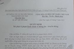 Cần Thơ: Xử phạt phóng viên do cung cấp thông tin sai quy định