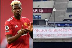 CĐV PSG giăng biểu ngữ phản đối Paul Pogba