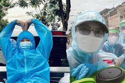 'Bóng hồng khử khuẩn' bất chấp nguy hiểm, hừng hực giữa tâm dịch