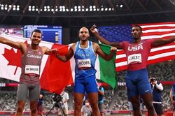 VĐV Italy giành HCV chạy 100m nam Olympic Tokyo
