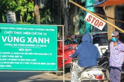 Hình ảnh hơn 30 chốt 'vùng xanh' phòng chống COVID-19 đầu tiên tại Hà Nội