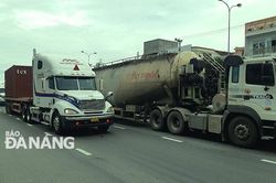 Tạm thời cho phép các loại xe sơmi rơmoóc lưu thông 24/24 giờ trên tuyến đường Ngô Quyền - Ngũ Hành Sơn