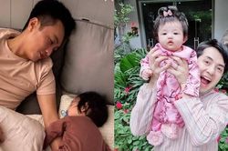 Đặc điểm chung của hai nhóc tì Suchin và Winnie: Cực kỳ quấn bố, đến mẹ cũng phải ghen tỵ