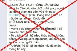 CDC Khánh Hòa bác tin yêu cầu người tiêm vaccine đi test nhanh nCoV