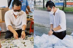 Đại gia Đức Huy tự tay chuẩn bị những suất ăn gửi đến bà con trong mùa dịch