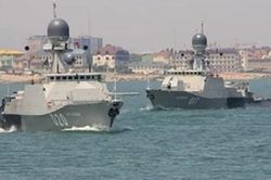 Tàu hải quân các nước thi môn 'Cúp biển' luyện tập trên biển Caspian