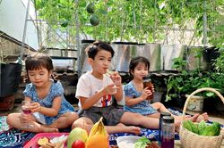 Bố mẹ Sài Gòn biến sân 30m2 thành 'khu du lịch' cho con cắm trại, học kỹ năng