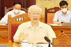 Tổng Bí thư chủ trì họp lãnh đạo chủ chốt về công tác phòng chống dịch COVID-19