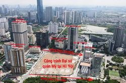 Cận cảnh ô đất 4 mặt tiền xây dựng công trình Đại sứ quán Mỹ tại Hà Nội