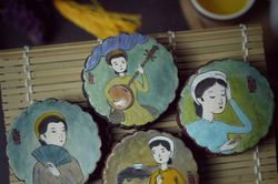 Mang tranh Đông Hồ lên bánh trung thu