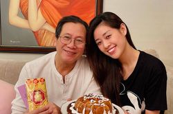 Sinh nhật ba, Hoa hậu Khánh Vân làm tặng bánh kem kèm lời nhắn ngọt ngào