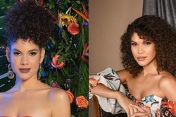 Nữ người mẫu sexy với mái tóc 'xù mì' độc đáo đăng quang Hoa hậu thế giới Dominica