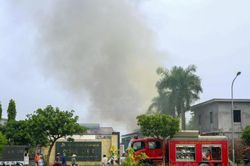 Hà Nội: Cháy nhà phun sơn của công ty Mây tre trong Khu công nghiệp Phú Nghĩa