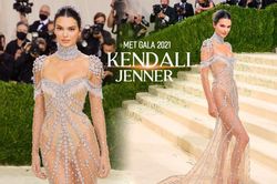 Met Gala 2021: Kendall Jenner đẹp nín thở với váy đính đá xuyên thấu soi rọi cơ thể