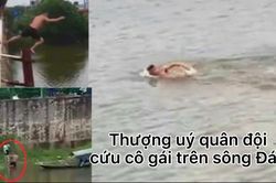 Thêm góc quay cho thấy Thượng úy Thứ bơi nhanh 'như cano' khi cứu cô gái đuối nước