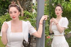 Diện váy trắng tinh khôi, Quỳnh Nga hóa nàng thơ xinh đẹp dịu dàng khiến bao người say đắm