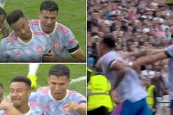Ronaldo và Bruno Fernandes ép Lingard ăn mừng chiến thắng của MU