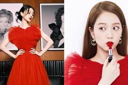 Ngắm Angelababy diện váy đỏ Dior bồng bềnh mới hiểu vì sao Jisoo chỉ chụp ảnh chính diện