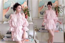 Ninh Dương Lan Ngọc khiến fan lịm tim vì quá điệu với váy hồng bánh bèo khoét vai
