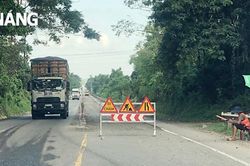 Khắc phục hư hỏng trên tuyến đường tránh Nam Hải Vân - Túy Loan