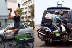 Hú hồn với các màn 'diễn xiếc' trên đường, khó tin nhưng có thật