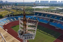 Sân Mỹ Đình xuống cấp, bắt đầu được sửa chữa