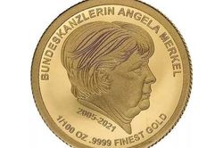 Đồng xu lưu niệm khắc hình nữ Thủ tướng Đức Angela Merkel