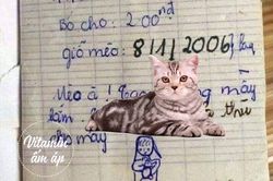 Lời hứa 'trả thù' cho mèo trong vở nhật ký cũ ghi ngày giỗ thú cưng gây sốt
