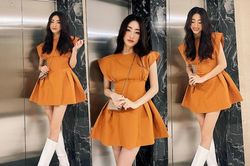 Lương Thùy Linh khoe triệt để đôi chân 1m22 khi mix váy ngắn và boots cổ cao