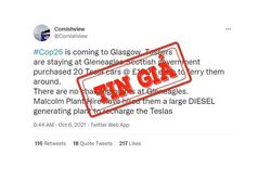 Thông tin 'Chính phủ Scotland mua 20 xe điện Tesla trước thềm COP26' là sai sự thật