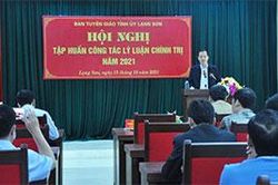 86 cán bộ, giảng viên dự tập huấn công tác giáo dục lý luận chính trịTin khácThành phố Lạng Sơn: Vững bước trên đường phát triểnDoanh nghiệp Lạng Sơn: Xây dựng, phát triển văn hóa doanh nghiệp