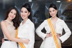 Ái Nhi như quý cô thanh lịch tại sân bay, lên đường tham dự Miss Intercontinental