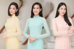 Đỗ Hà - Phương Anh - Kiều Loan diện áo dài nền nã tặng quà cho tuyến đầu chống dịch ngày 20/10