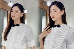 Lương Thùy Linh diện set đồ với gam màu kinh điển của thời trang, fan bấm like không ngớt