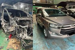Toyota Innova 'nát bét như sắt vụn', nhờ thợ Việt lại mới cứng cựa