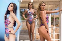 Fan bật cười khi đối thủ của Ái Nhi thẳng tay copy swimsuit Miss Grand International 2020