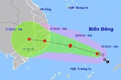 Áp thấp nhiệt đới hướng vào Bình Định - Bình Thuận, có xu hướng mạnh lên thành bão