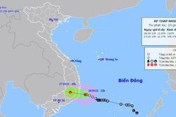 Áp thấp nhiệt đới đổ bộ vùng biển Khánh Hòa-Ninh Thuận, Thừa Thiên Huế đến Đông Nam Bộ mưa to
