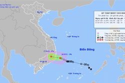 Áp thấp nhiệt đới vào khu vực từ Khánh Hòa đến Bình Thuận rạng sáng 27/10