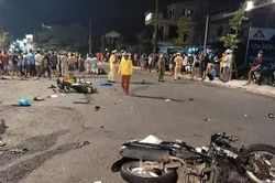 Ô tô tông hàng loạt xe máy ở Quảng Nam, 1 người tử vong, 2 người bị thương