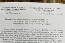 Công an quận Tây Hồ đang thụ lý tin tố giác tội phạm của Công ty Tây Hồ