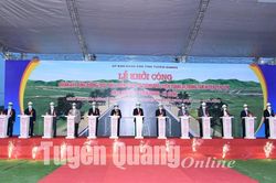 Khởi công đường phát triển đô thị từ thành phố Tuyên Quang đi trung tâm huyện Yên Sơn