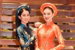 Ngọc Thảo - Phương Anh diện áo dài đôi như hai thái cực