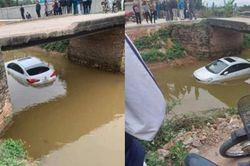 Vào cua bất cẩn, tài xế lao xe xuống mương nước